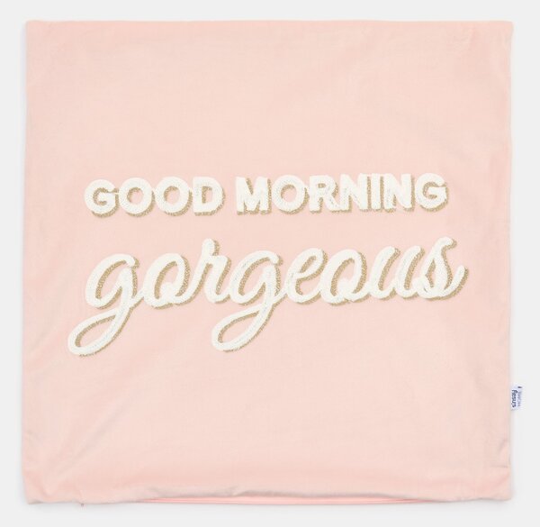 Sinsay - Dekoratívny obliečka na vankúš s flitrovým nápisom Good Morning gorgeous - ružová