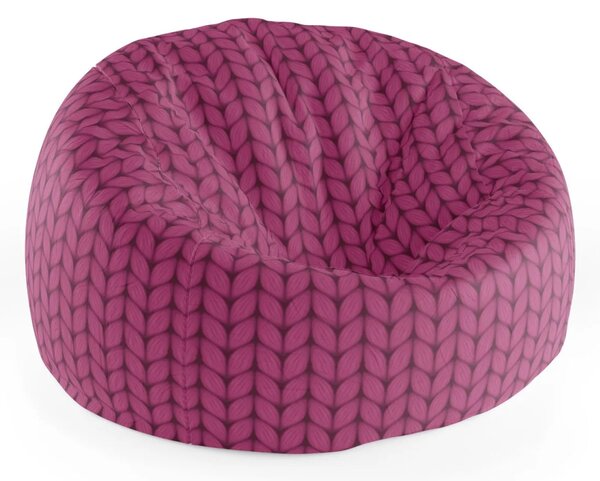 Sablio Sedací vak Cocoon Pletenie vo fuksiovej farbe - 75 x 45 x 35 cm