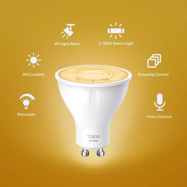 LED Stmievateľná žiarovka GU10/2,9W/230V 2700K Wi-Fi - TP-Link