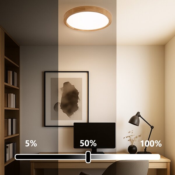 Brilagi - LED stmievateľné svietidlo WOODROUND LED/30W/230V 3000-6000K priemer 40 cm + diaľkové ovládanie