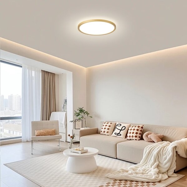 Brilagi - LED kúpeľňové svietidlo ULTRA SLIM LED/18W/230V priemer 30 cm zlaté IP54