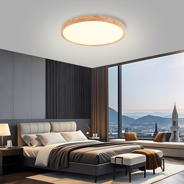 Brilagi - LED stropné svietidlo WOODROUND LED/40W/230V 3000/4000/6000K priemer 60 cm