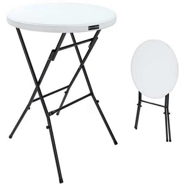 Skladací barový stôl Ø72 cm - biely