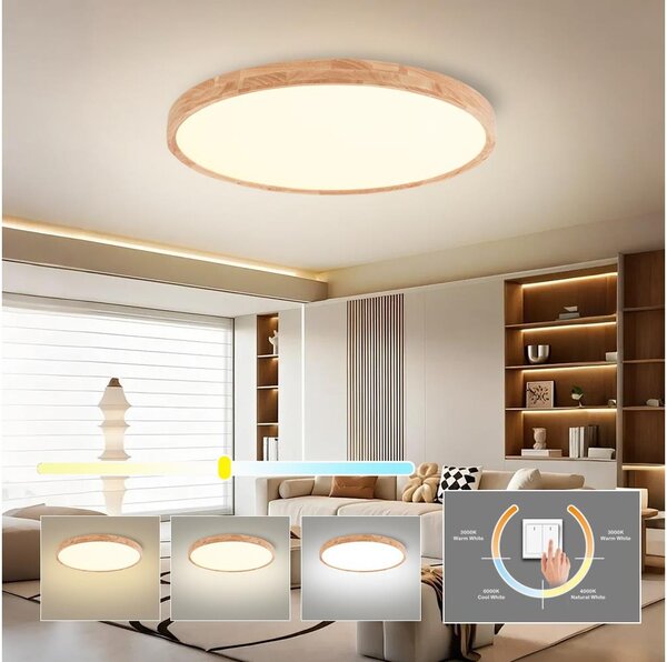 Brilagi - LED stropné svietidlo WOODROUND LED/40W/230V 3000/4000/6000K priemer 60 cm