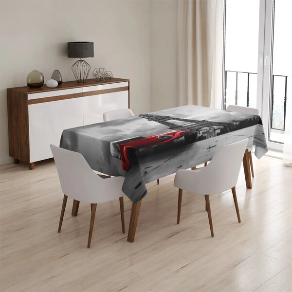 Sablio Obrus Eiffelova veža a červené auto - 90x90 cm