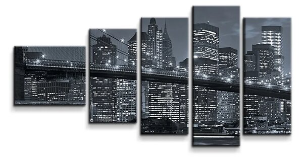 Sablio Obraz - 5-dílný Nočný New York 2 - 100x60 cm
