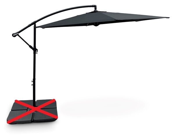 Noela Záhradný slnečník Hook pr. 3m čierny