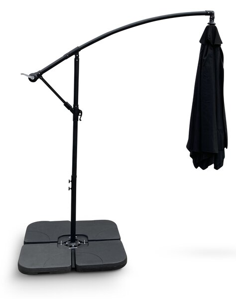 Noela Záhradný slnečník Hook pr. 3m čierny