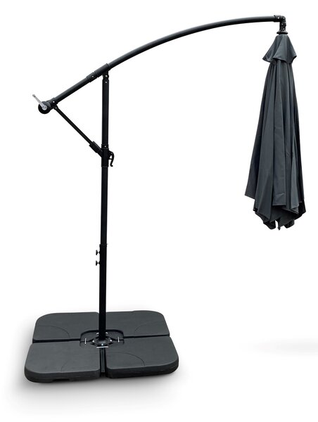 Noela Záhradný slnečník Hook pr. 3m sivý
