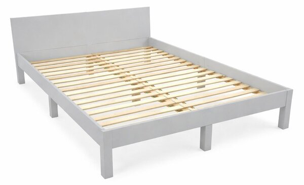 Svetlosivá dvojlôžková posteľ z bukového dreva s roštom 140x200 cm Dabi – Ragaba