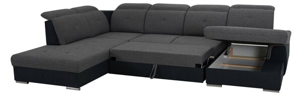 SEDACIA SÚPRAVA, textil, čierna, tmavosivá Cantus - Sedačky