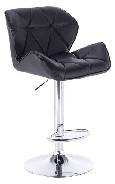 LuxuryForm Barová stolička MILANO na striebornom tanieri - čierna