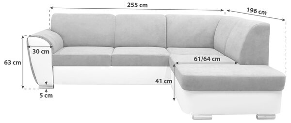 ROHOVÁ SEDAČKA, textil, sivá, čierna MID.YOU - Sedačky, Online Only
