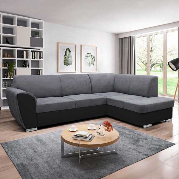 ROHOVÁ SEDAČKA, textil, sivá, čierna MID.YOU - Sedačky, Online Only