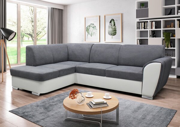 ROHOVÁ SEDAČKA, textil, sivá, biela MID.YOU - Sedačky, Online Only