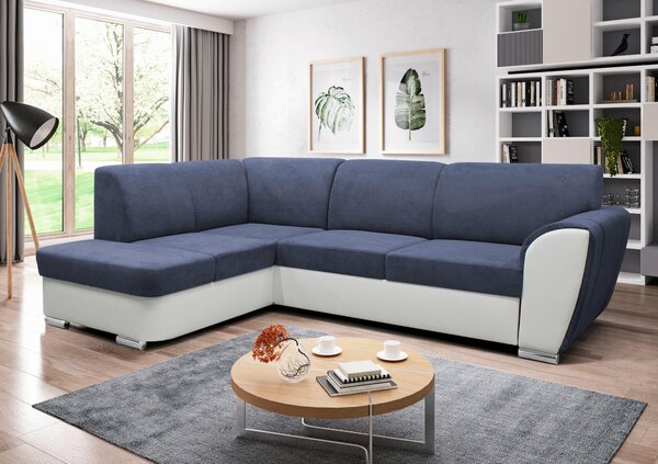 ROHOVÁ SEDAČKA, textil, modrá, biela MID.YOU - Sedačky, Online Only