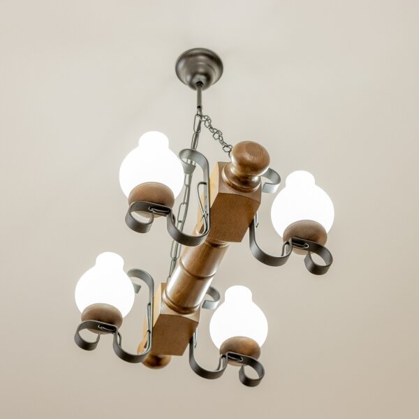 Brilagi - Luster na reťazi RUSTIC 4xE14/40W/230V buk/orech