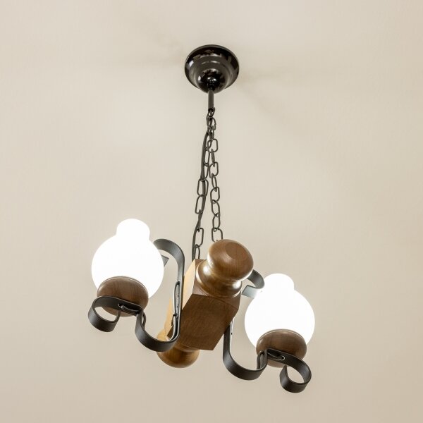 Brilagi - Luster na reťazi RUSTIC 2xE14/40W/230V buk/orech