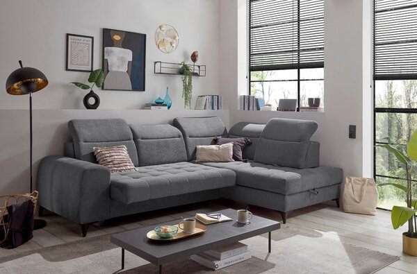 ROHOVÁ SEDAČKA, textil, antracitová MID.YOU - Sedačky, Online Only
