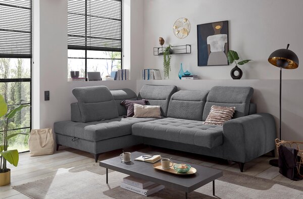 ROHOVÁ SEDAČKA, textil, antracitová MID.YOU - Sedačky, Online Only