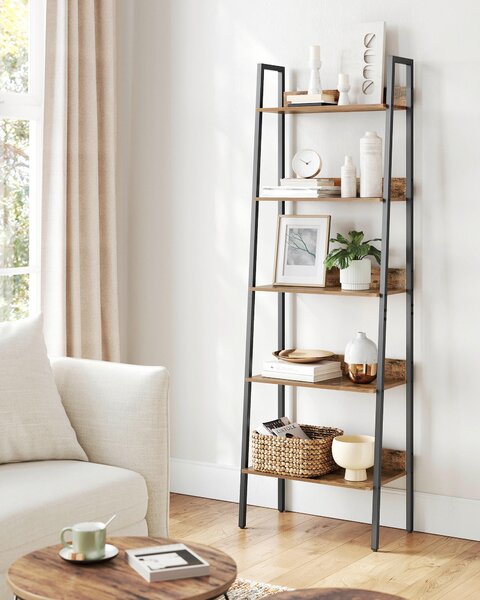 REGÁL, hnedá, čierna, uhlíková oceľ, 60/170/30 cm Boxxx - Online Only drobný nábytok, Online Only