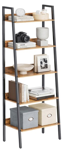 REGÁL, hnedá, čierna, uhlíková oceľ, 60/170/30 cm Boxxx - Online Only drobný nábytok, Online Only