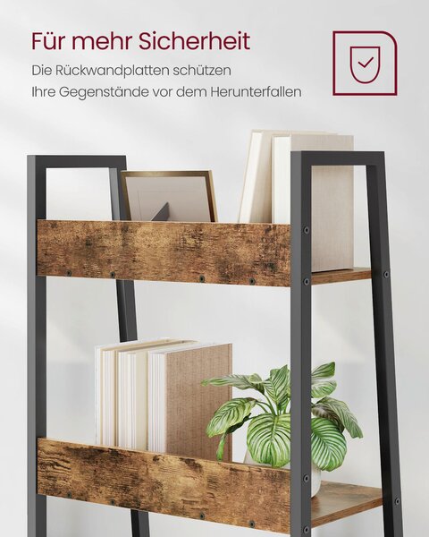 REGÁL, hnedá, čierna, uhlíková oceľ, 60/170/30 cm Boxxx - Online Only drobný nábytok, Online Only