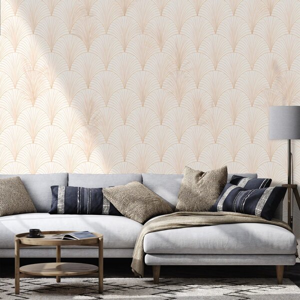 Tapeta béžová geometria art deco