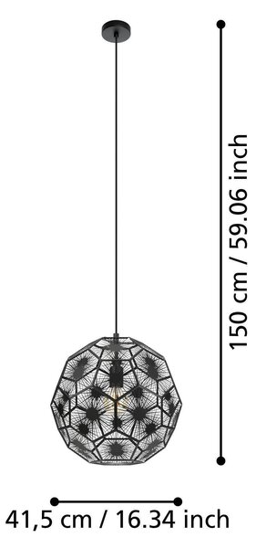 ZÁVESNÉ SVIETIDLO, 41/150 cm Eglo - Online Only bytové doplnky, Online Only
