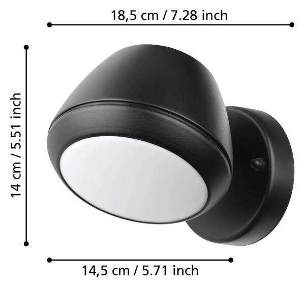 VONKAJŠIE NÁSTENNÉ SVIETIDLO, 18,5/13,5/14,5 cm Eglo - Online Only bytové doplnky, Online Only