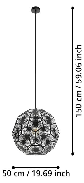 ZÁVESNÉ SVIETIDLO, 50/150 cm Eglo - Online Only bytové doplnky, Online Only