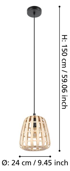 ZÁVESNÉ SVIETIDLO, 24/150 cm Eglo - Online Only bytové doplnky, Online Only