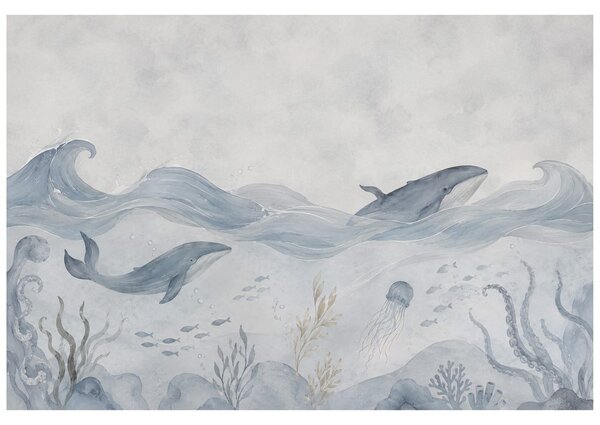 Tapeta jemné veľryby pod hladinou