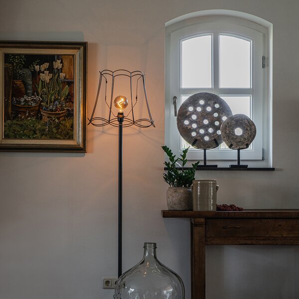 Stojacia lampa čierna s tienidlom Granny Frame čierne 45 cm - Simplo
