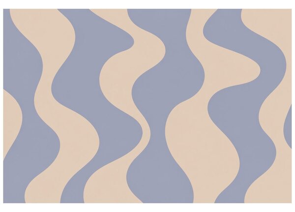 Fototapeta minimalistické béžové vlny na modrej