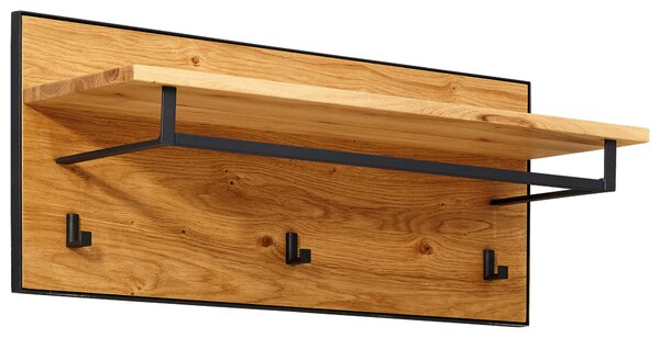 VEŠIAKOVÝ PANEL, antracitová, farba duba, divoký dub, 85/30/28 cm Linea Natura - Vešiakové steny