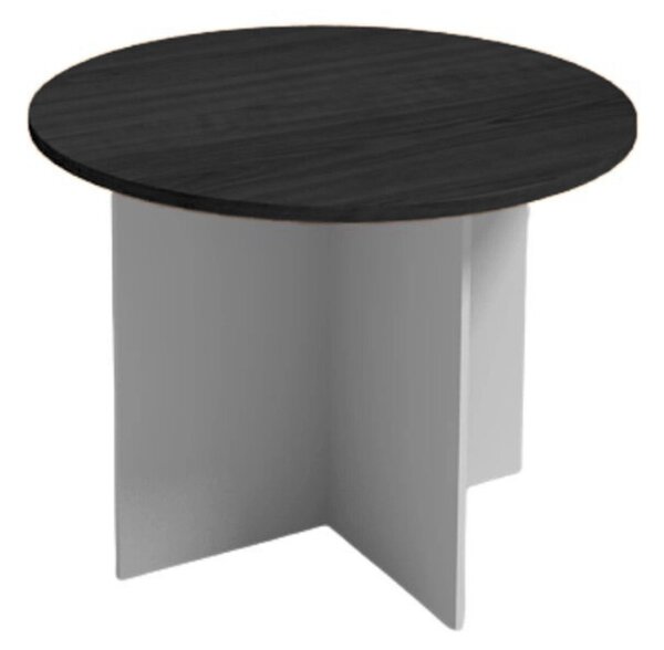Rokovací stôl s guľatou doskou PRIMO GRAY, priemer 100 cm, sivá/wenge