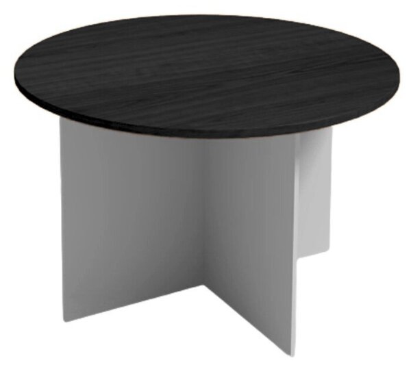 Rokovací stôl s guľatou doskou PRIMO GRAY, priemer 120 cm, sivá/wenge