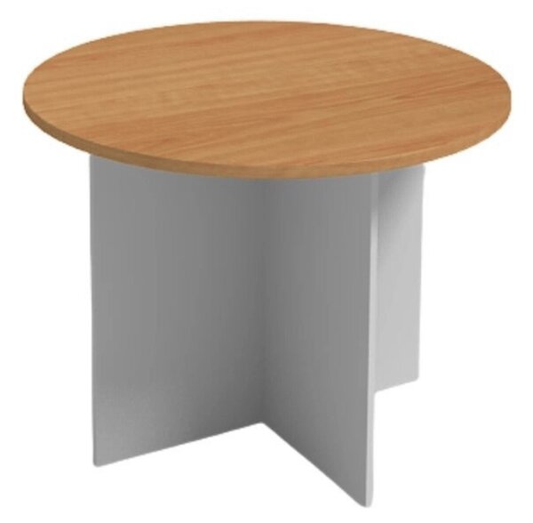 Rokovací stôl s guľatou doskou PRIMO GRAY, priemer 100 cm, sivá/buk