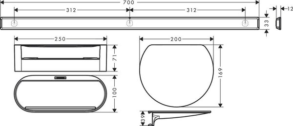 Hansgrohe WallStoris - Sada k vani, čierna matná 27966670