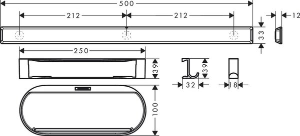 Hansgrohe WallStoris - Sada do sprchy, čierna matná 27967670