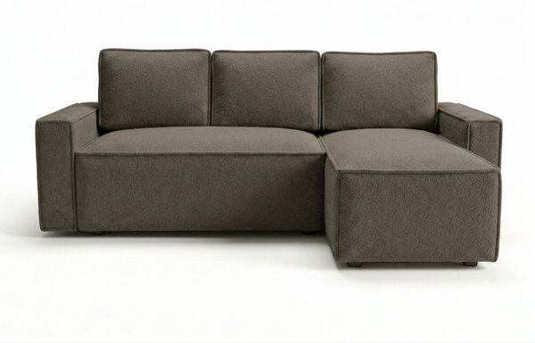 Rozkladacia obojstranná sedacia súprava do L SMART BOUCLE 232x143 cm, sivo-hnedá