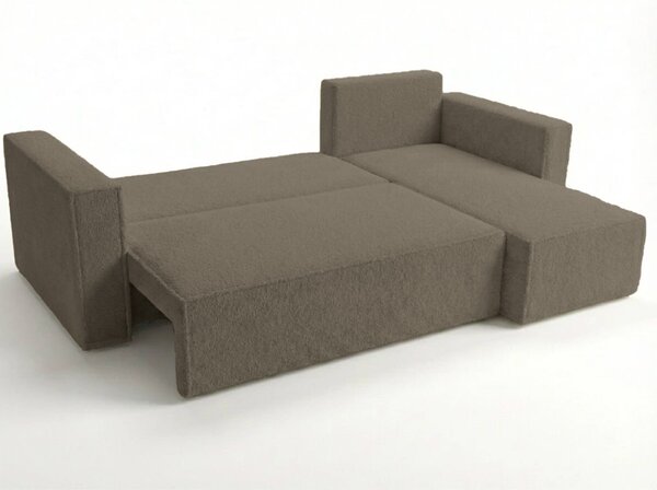 Rozkladacia obojstranná sedacia súprava do L SMART BOUCLE 232x143 cm, sivo-hnedá