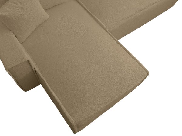 Rozkladacia obojstranná sedacia súprava do L SMART BOUCLE 232x143 cm, tmavobéžová