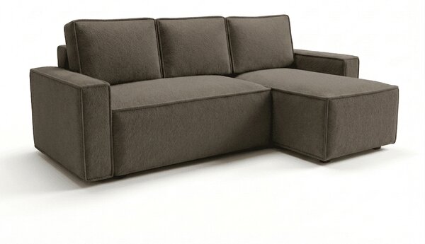 Rozkladacia obojstranná sedacia súprava do L SMART BOUCLE 232x143 cm, sivo-hnedá