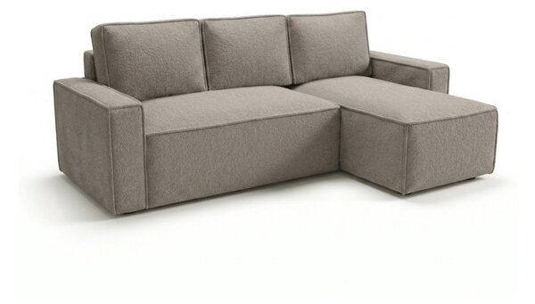 Rozkladacia obojstranná sedacia súprava do L SMART BOUCLE 232x143 cm, sivobéžová