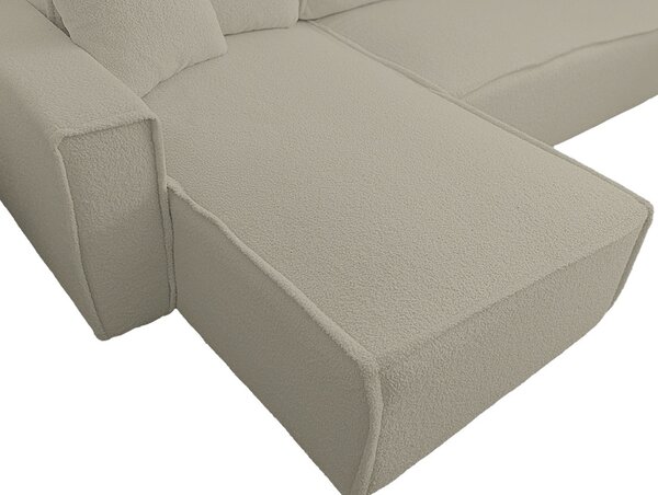 Rozkladacia obojstranná sedacia súprava do L SMART BOUCLE 232x143 cm, sivobéžová