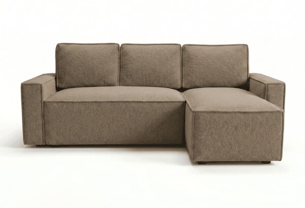 Rozkladacia obojstranná sedacia súprava do L SMART BOUCLE 232x143 cm, tmavobéžová