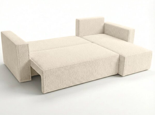 Rozkladacia obojstranná sedacia súprava do L SMART BOUCLE 232x143 cm, krémová