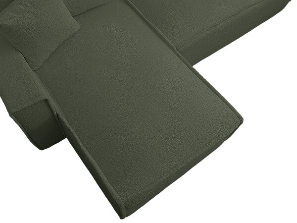 Rozkladacia obojstranná sedacia súprava do L SMART BOUCLE 232x143 cm, tmavozelená